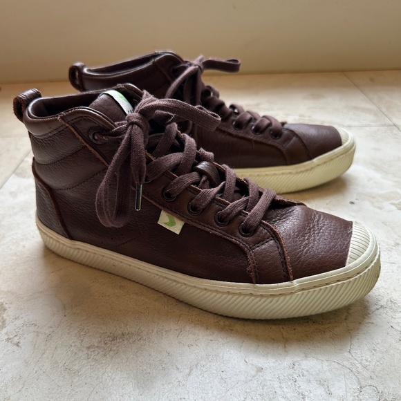 CARIUMA OCA High Dark Brown leather Sneaker Women's Size 8.5 - Picture 1 of 6
